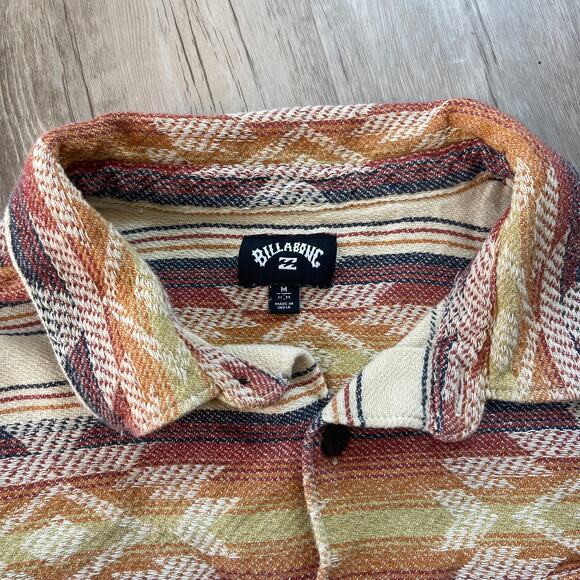 Billabong Men’s Furnace Fleece Shacket Sz M Aztec Southwestern Button Up Jacket - Picture 5 of 12